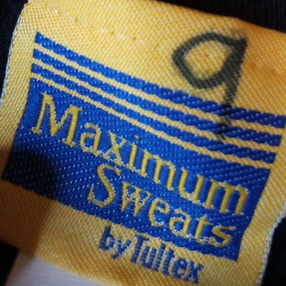 Vintage Tultex Maximum Sweats Blank Crewneck Sweatshirt Black - Picture 3 of 6